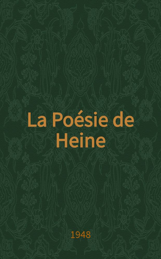 La Poésie de Heine