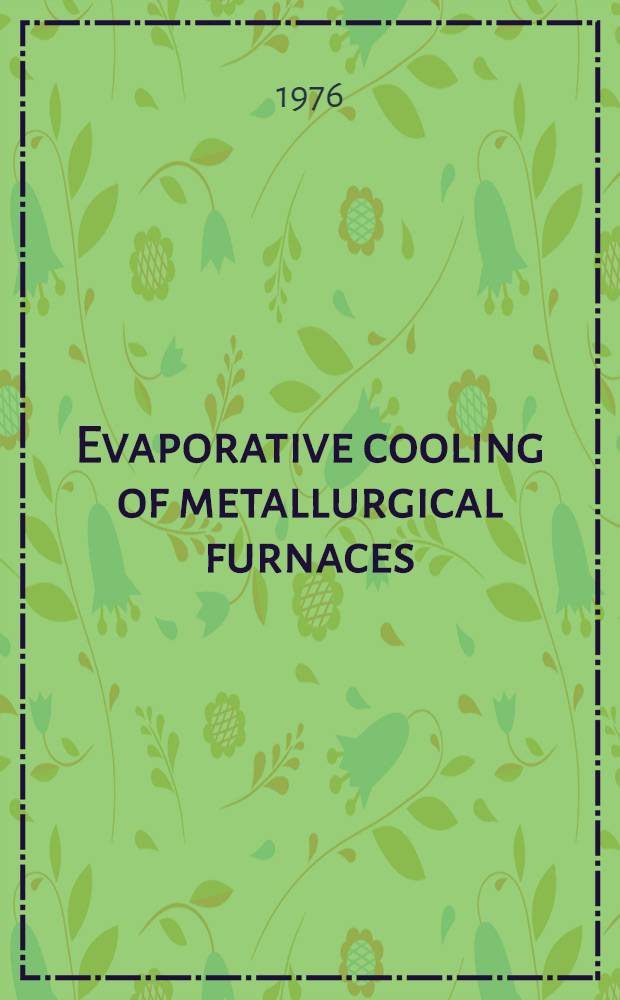Evaporative cooling of metallurgical furnaces