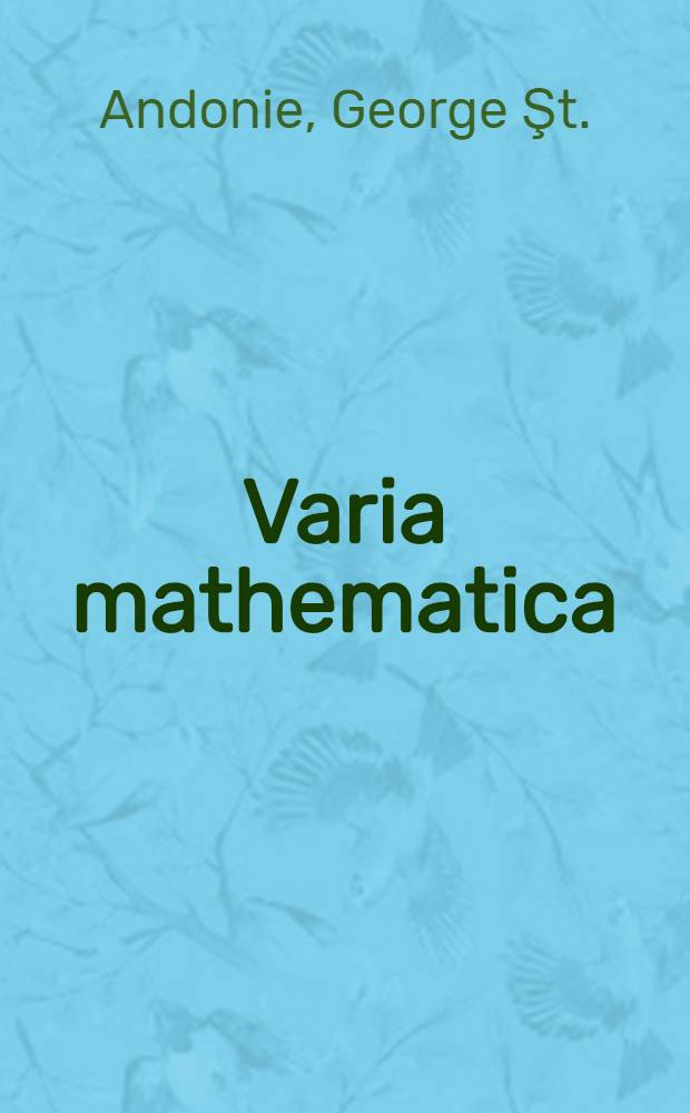 Varia mathematica