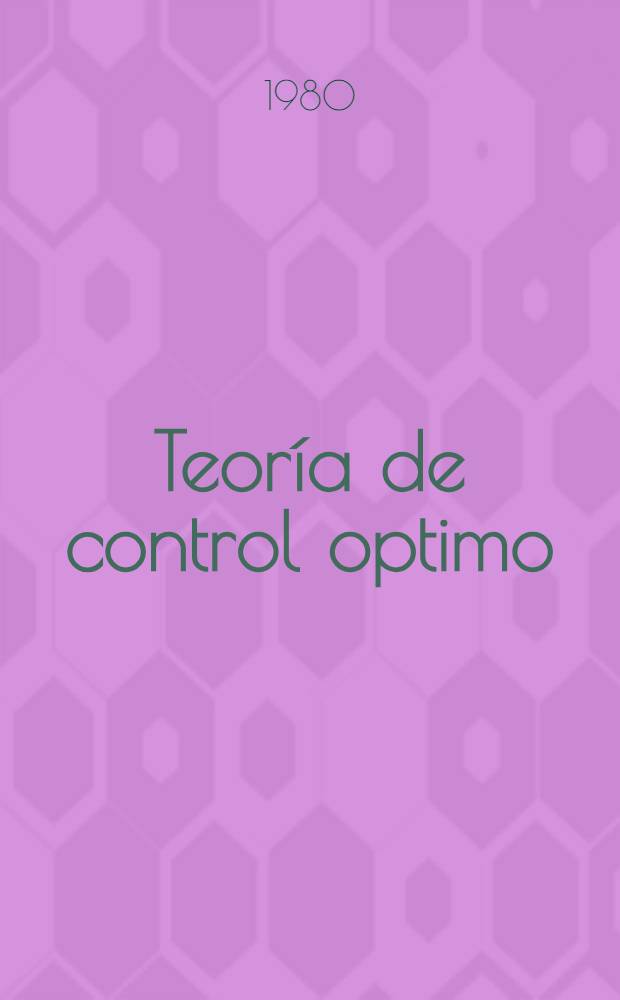 Teoría de control optimo