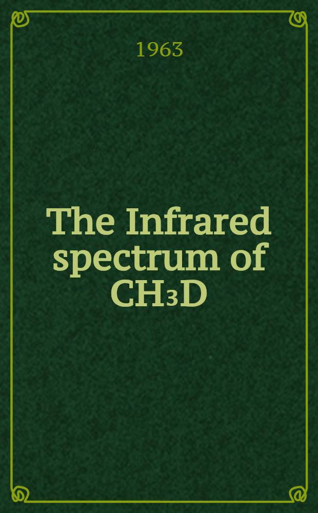 The Infrared spectrum of CH₃D