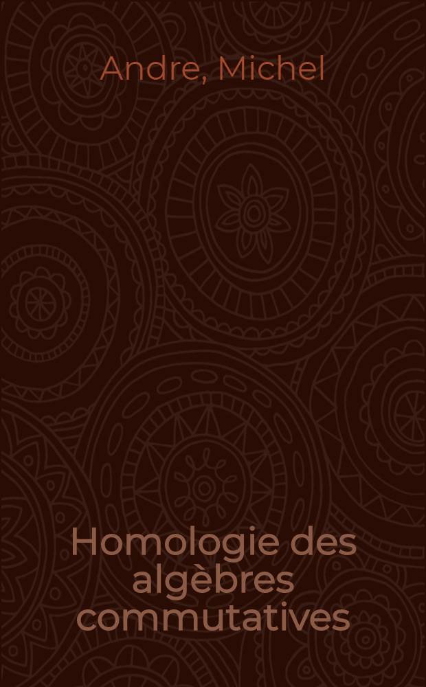 Homologie des algèbres commutatives
