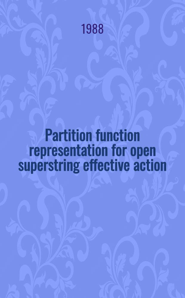 Partition function representation for open superstring effective action : Cancellation of mobius infinities a. derivative corrections to born-infeld Lagrangian
