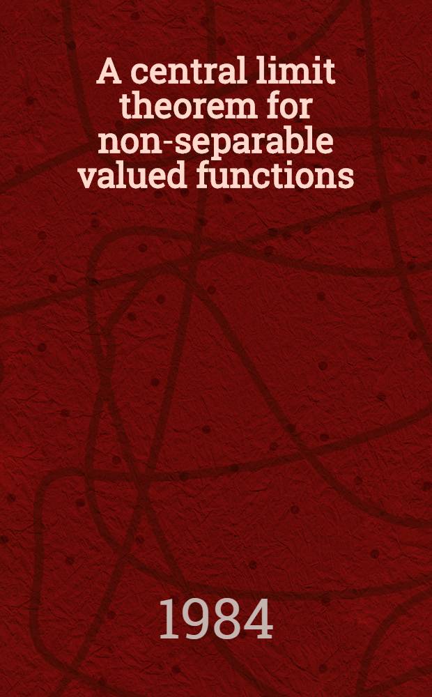 A central limit theorem for non-separable valued functions