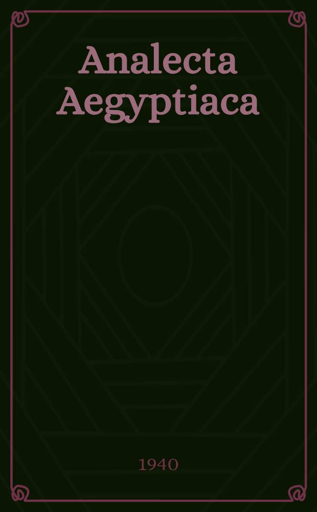 Analecta Aegyptiaca