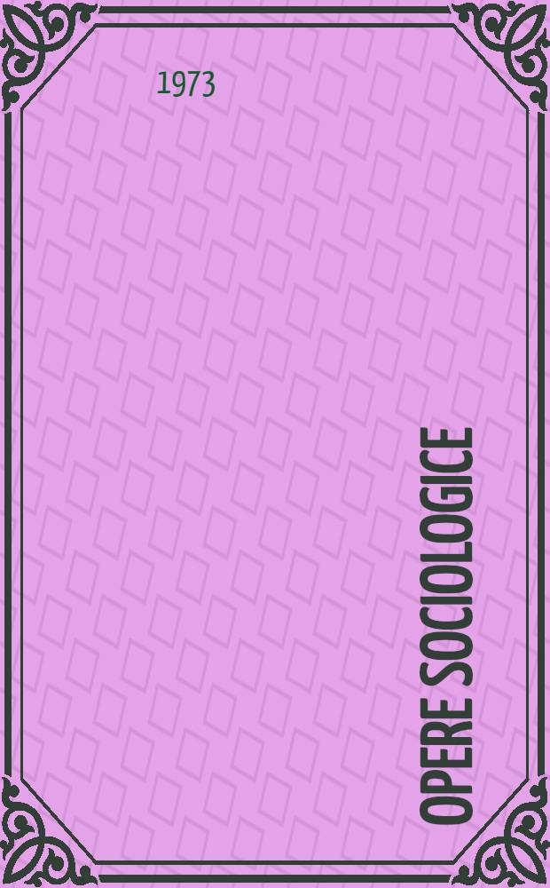 Opere sociologice