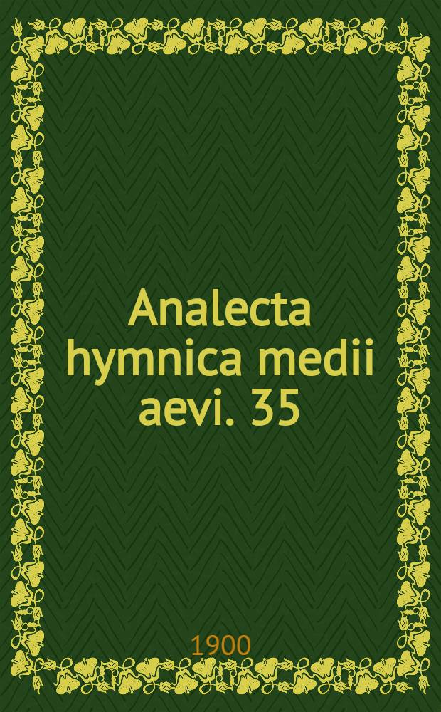 Analecta hymnica medii aevi. 35 : Psalteria rhythmica