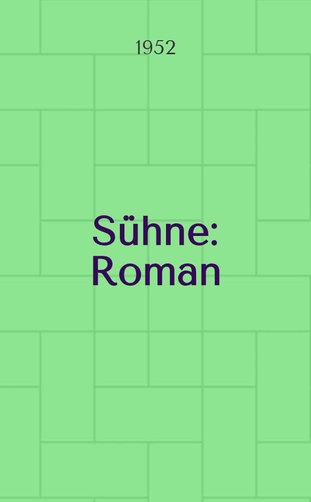 Sühne : Roman