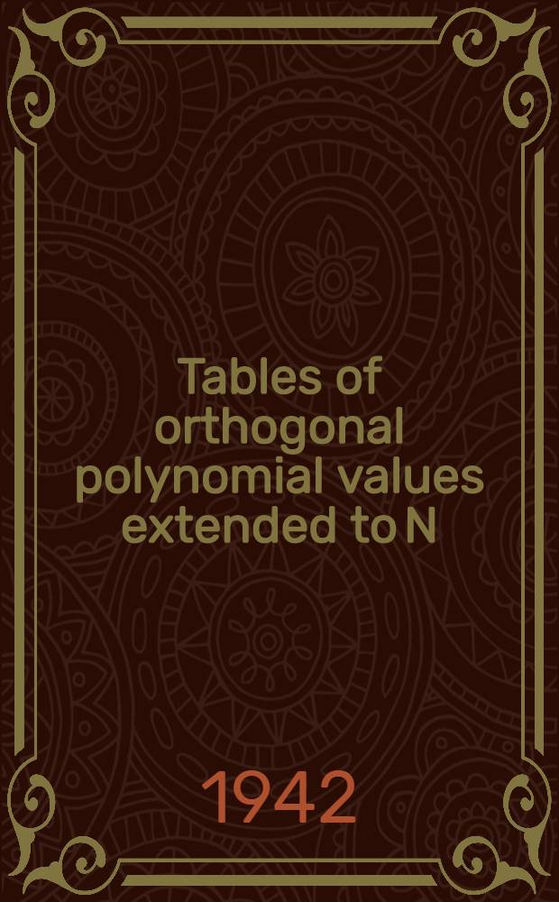 Tables of orthogonal polynomial values extended to N=104