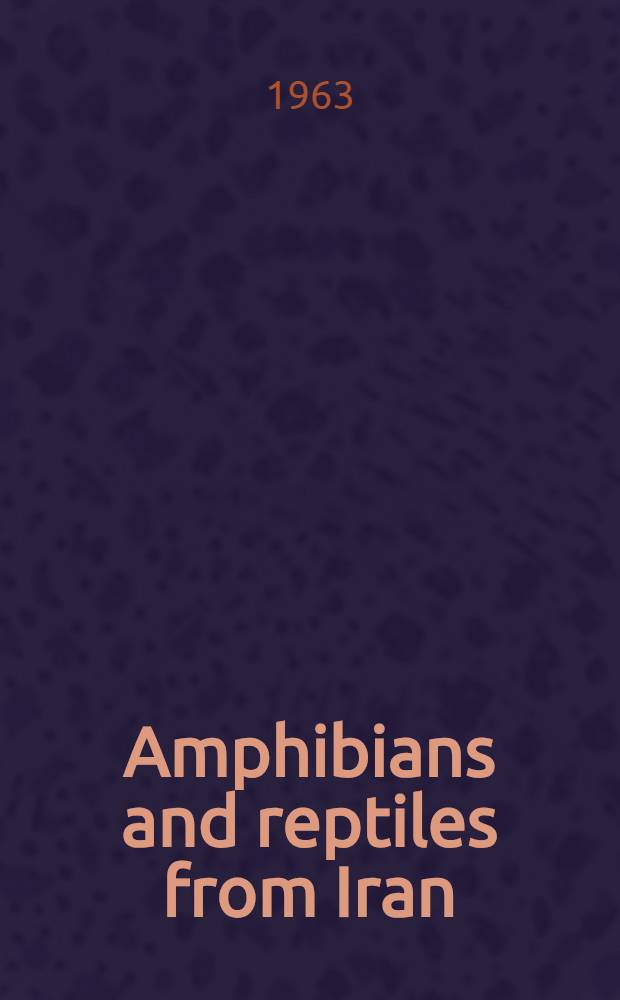 Amphibians and reptiles from Iran