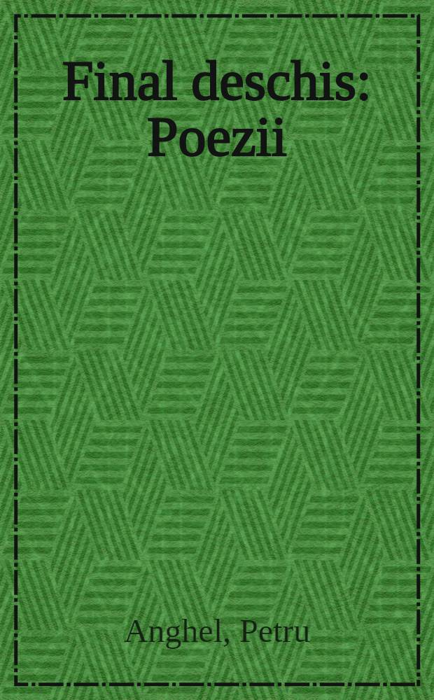 Final deschis : Poezii