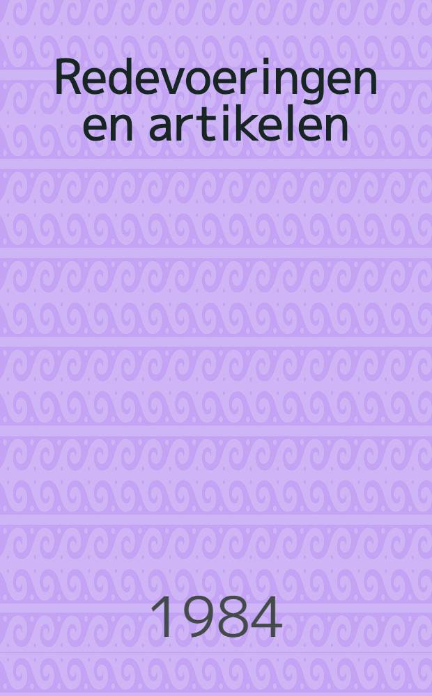 Redevoeringen en artikelen