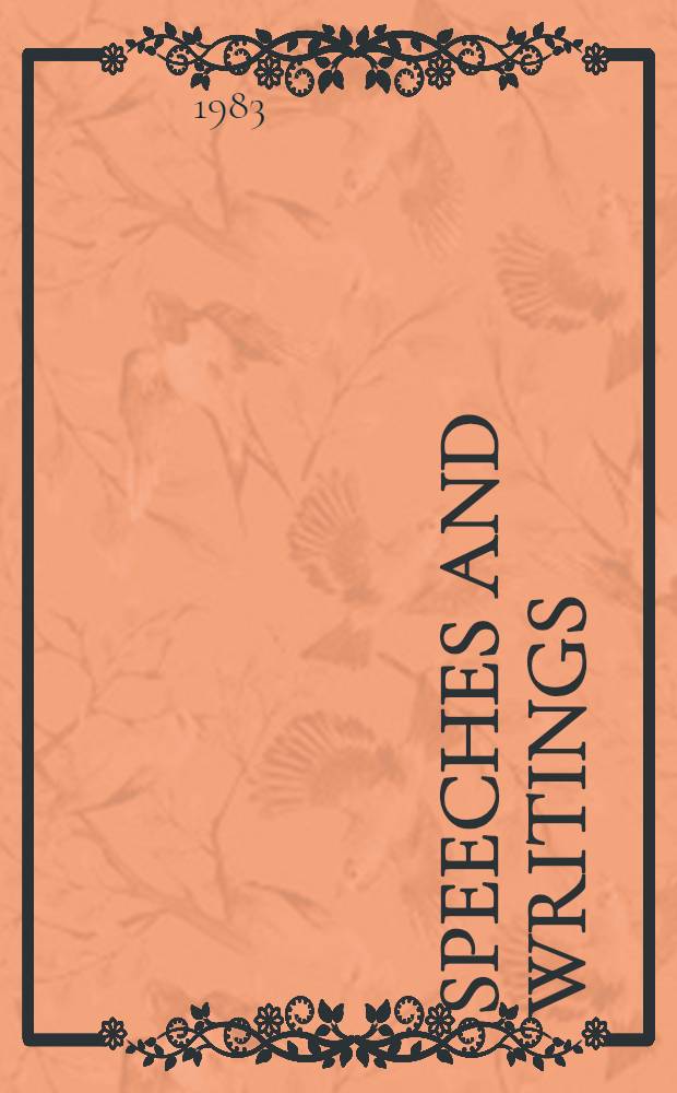 Speeches and writings