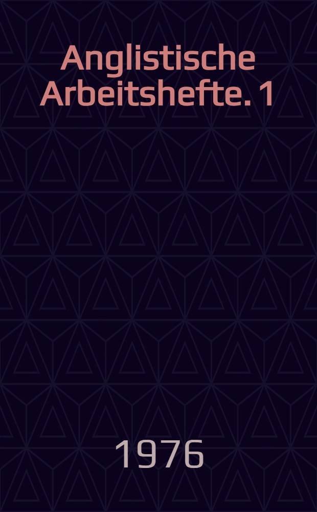 Anglistische Arbeitshefte. 1 : Die Leistung der Linguistik f&uuml;r den Englischunterricht