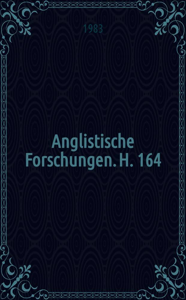 Anglistische Forschungen. H. 164 : Wahrnehmung und Realisation