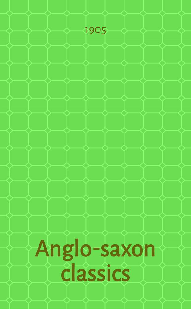 Anglo-saxon classics : Library edition. Vol. 1 : Saxo Grammaticus