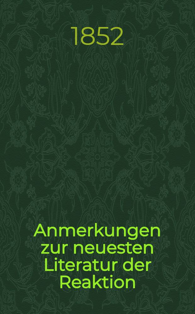 Anmerkungen zur neuesten Literatur der Reaktion