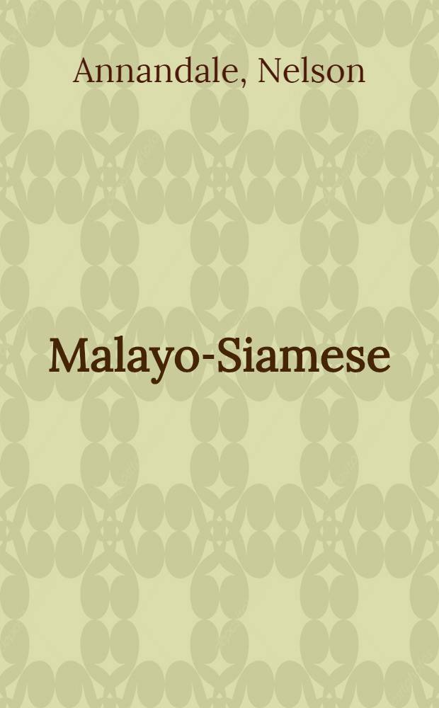 Malayo-Siamese