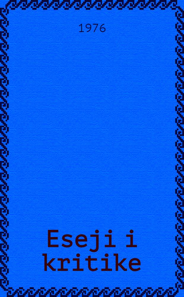 Eseji i kritike