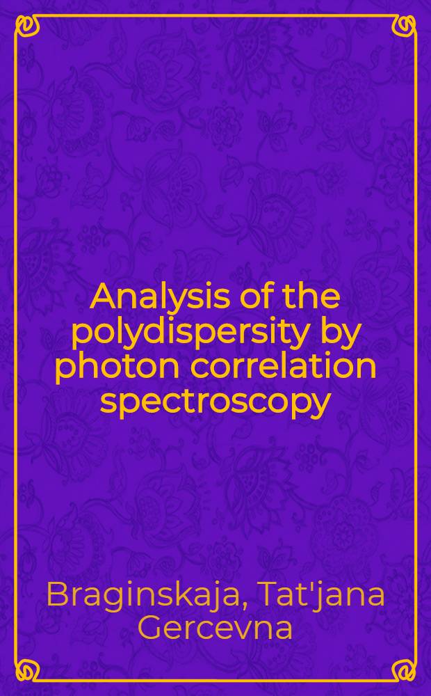 Analysis of the polydispersity by photon correlation spectroscopy : Regularization procedure