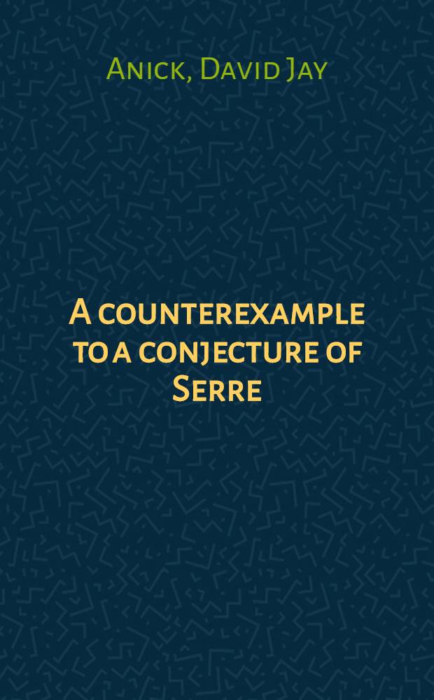 A counterexample to a conjecture of Serre