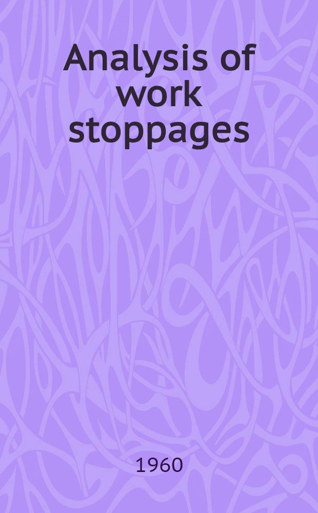 Analysis of work stoppages : 1959