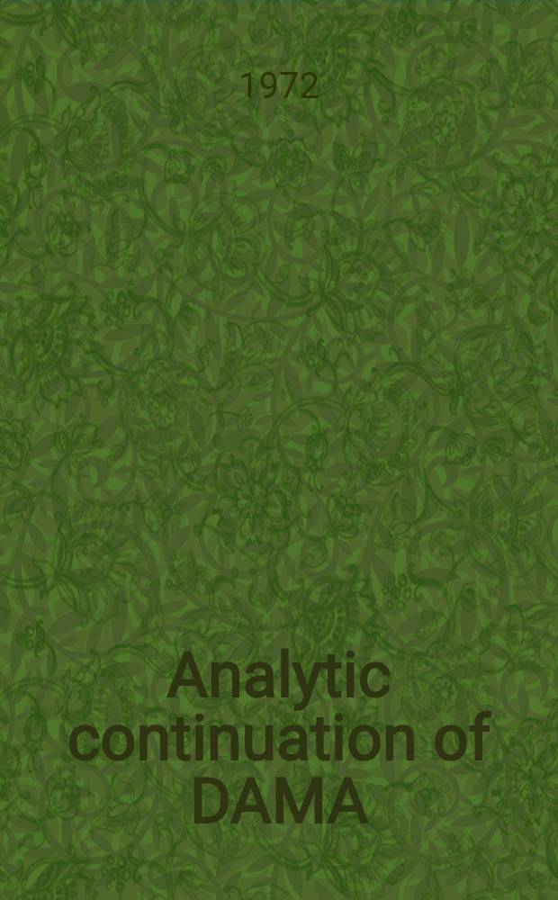 Analytic continuation of DAMA