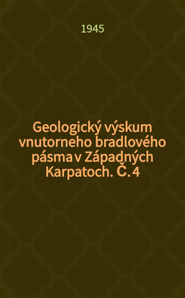 Geologický výskum vnutorneho bradlového pásma v Západných Karpatoch. Č. 4 : Stratigrafia doggeru a malmu