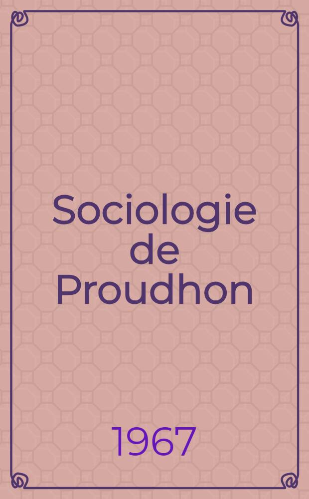 Sociologie de Proudhon