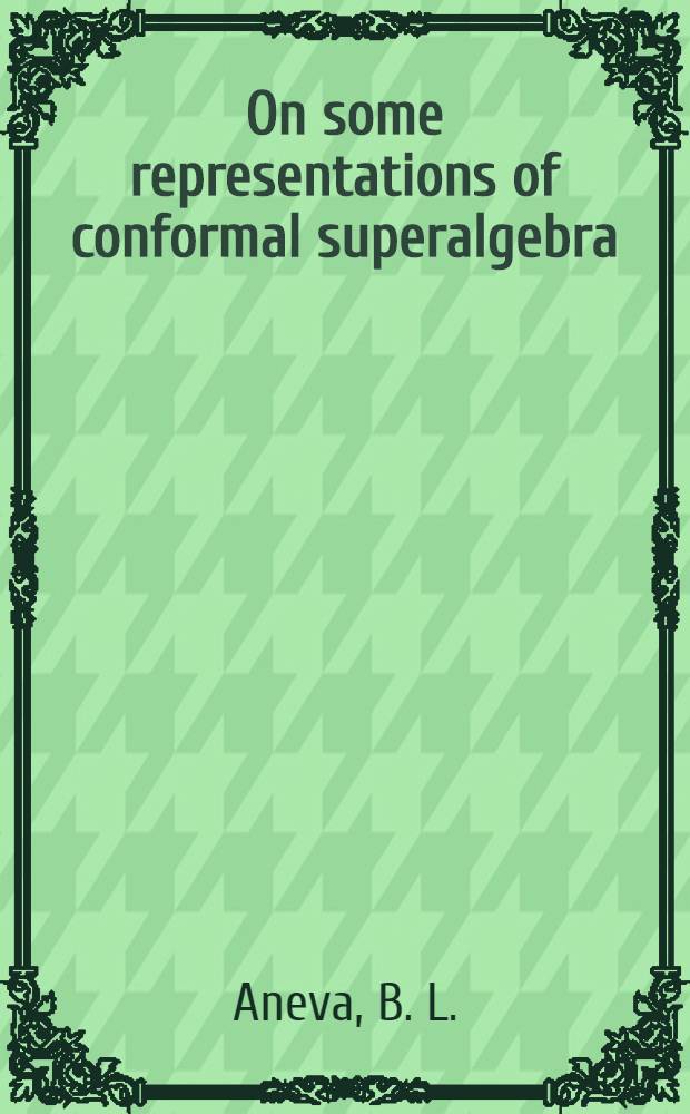 On some representations of conformal superalgebra