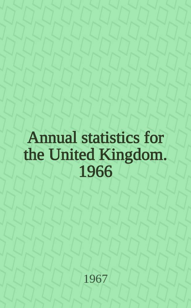 Annual statistics for the United Kingdom. 1966