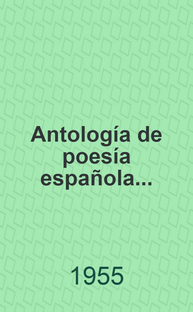 Antología de poesía española ...