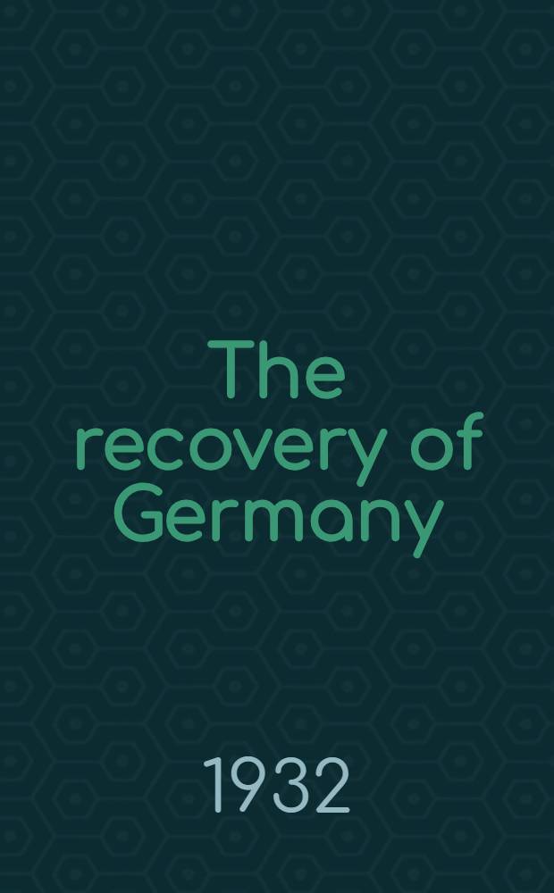 The recovery of Germany
