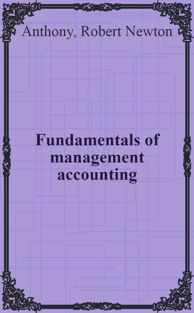 Fundamentals of management accounting