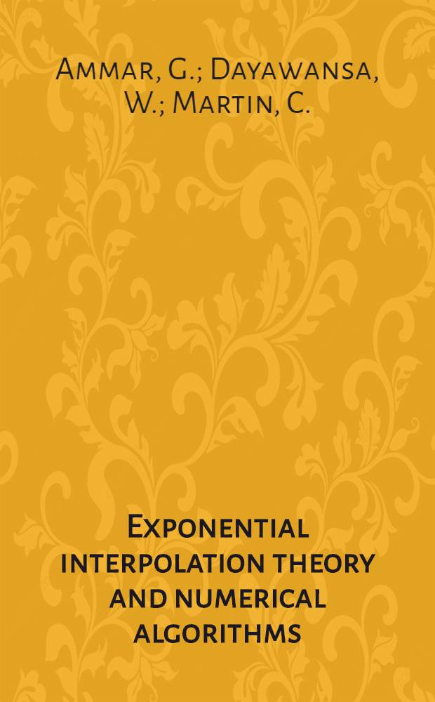 Exponential interpolation theory and numerical algorithms