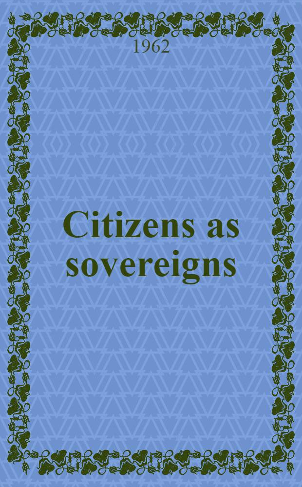 Citizens as sovereigns