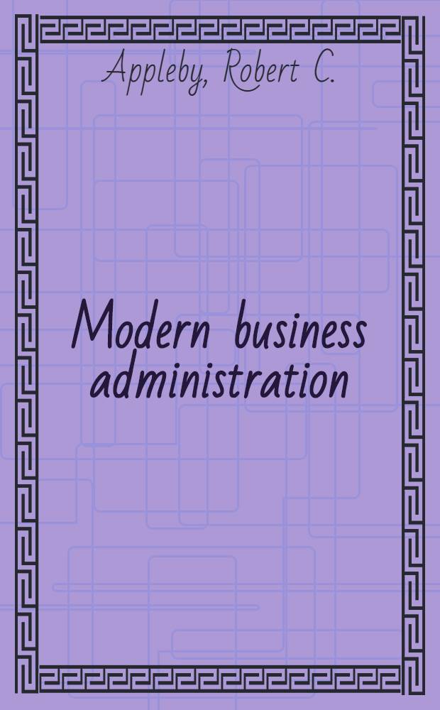 Modern business administration