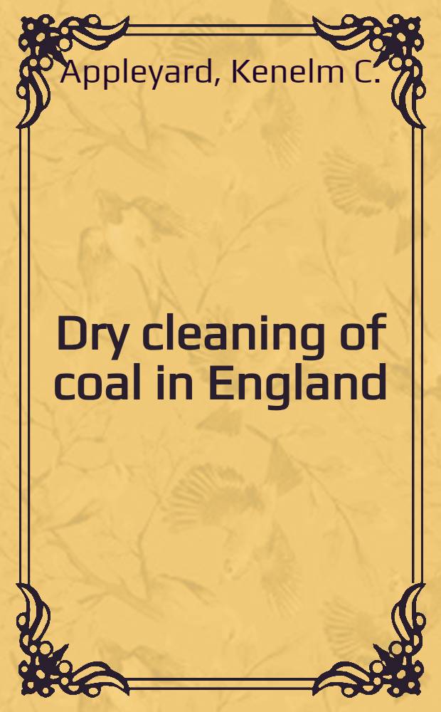 Dry cleaning of coal in England (with discussion)