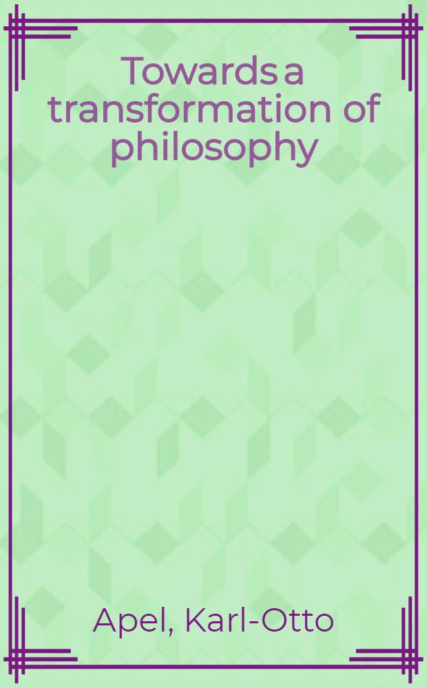Towards a transformation of philosophy