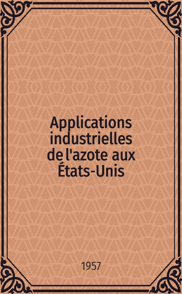 Applications industrielles de l'azote aux États-Unis