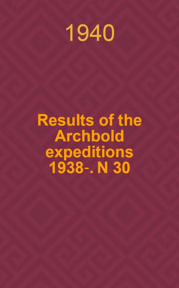 Results of the Archbold expeditions [1938-]. N 30 : New catfishes from northern New Guinea