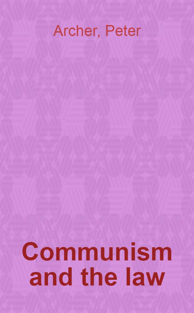Communism and the law : A background book