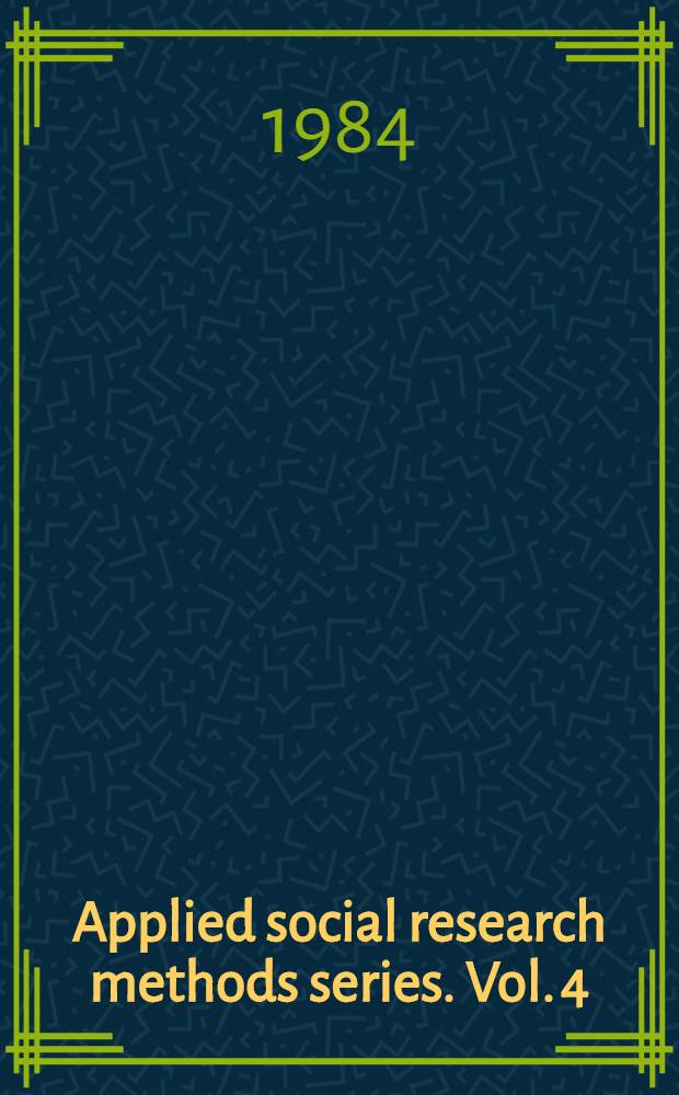 Applied social research methods series. Vol. 4 : Secondary research