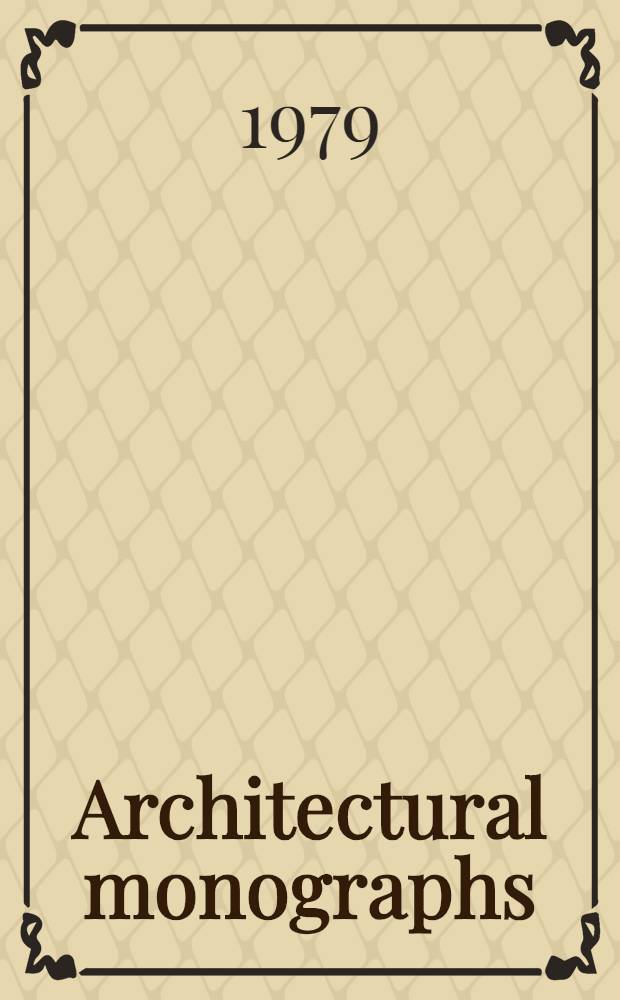 Architectural monographs