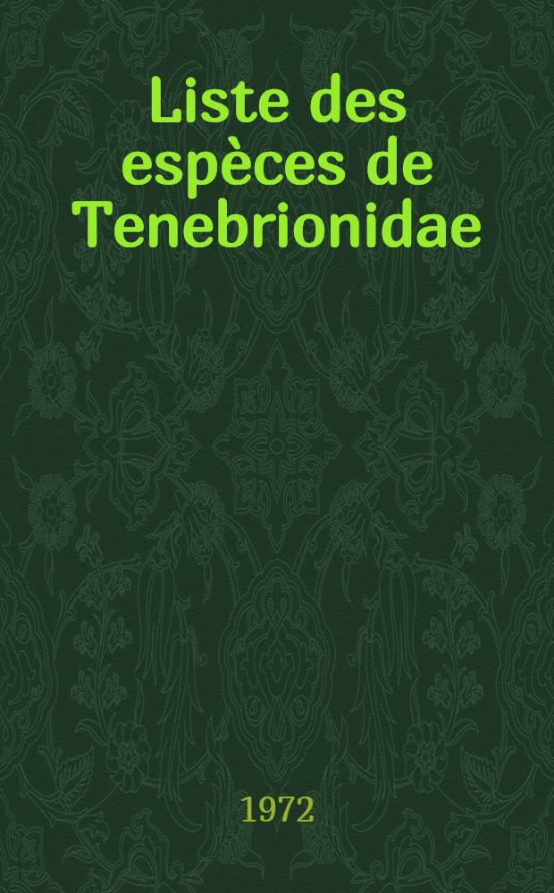 Liste des espèces de Tenebrionidae (Coleoptera) récoltées au Sudan par les expéditions finlandaises (1962-1964)