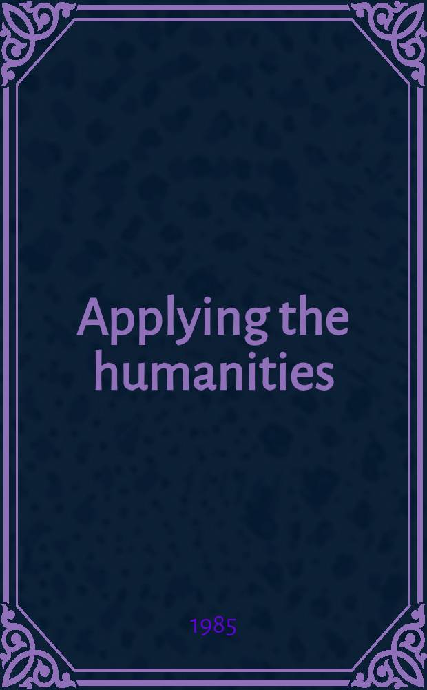 Applying the humanities