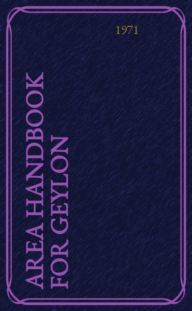 Area handbook for Geylon