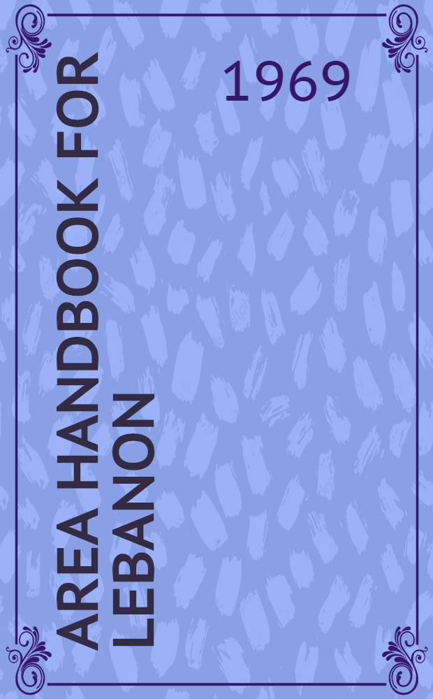 Area handbook for Lebanon