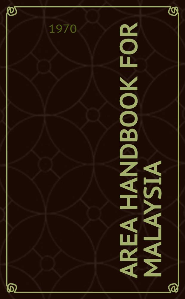 Area handbook for Malaysia : Prep. by Foreign area studies (FAS) of the Amer. univ.