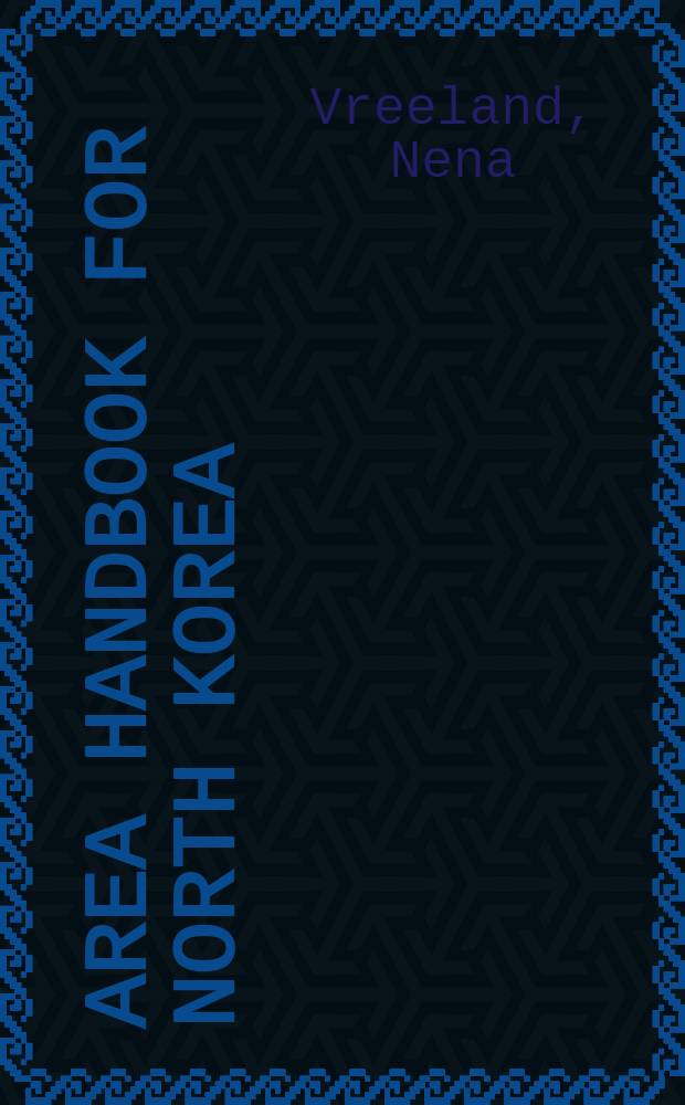 Area handbook for North Korea